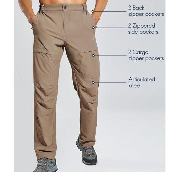 Haimont Men's Hiking Pants with 6 Zip Pockets, Medium - Picture 3 of 10